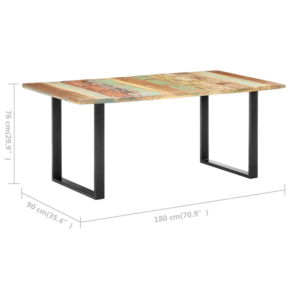 Recycelter Esstisch 180x90x76 cm Altholz