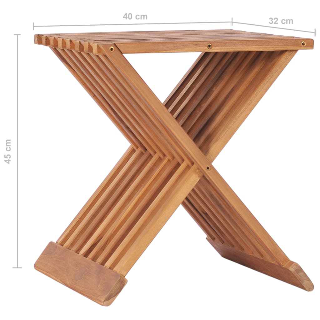 Klappbarer Hocker 40×32×45 cm Teakholz