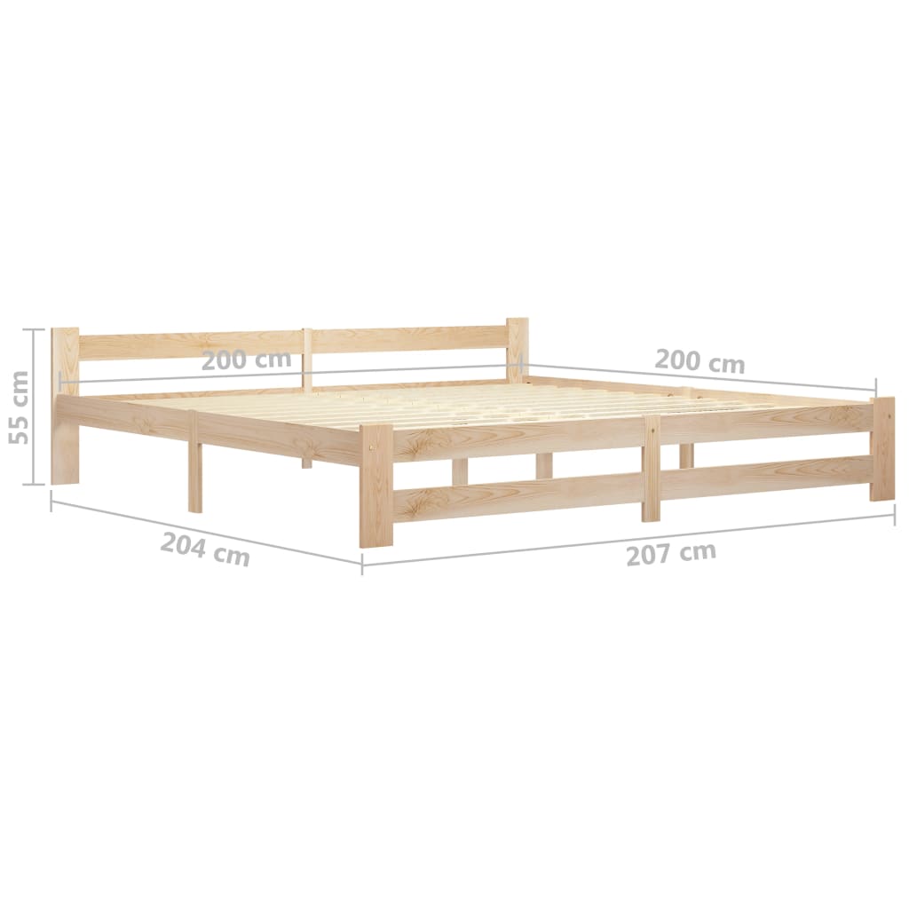 Massivholz-Bettgestell 200x200 cm