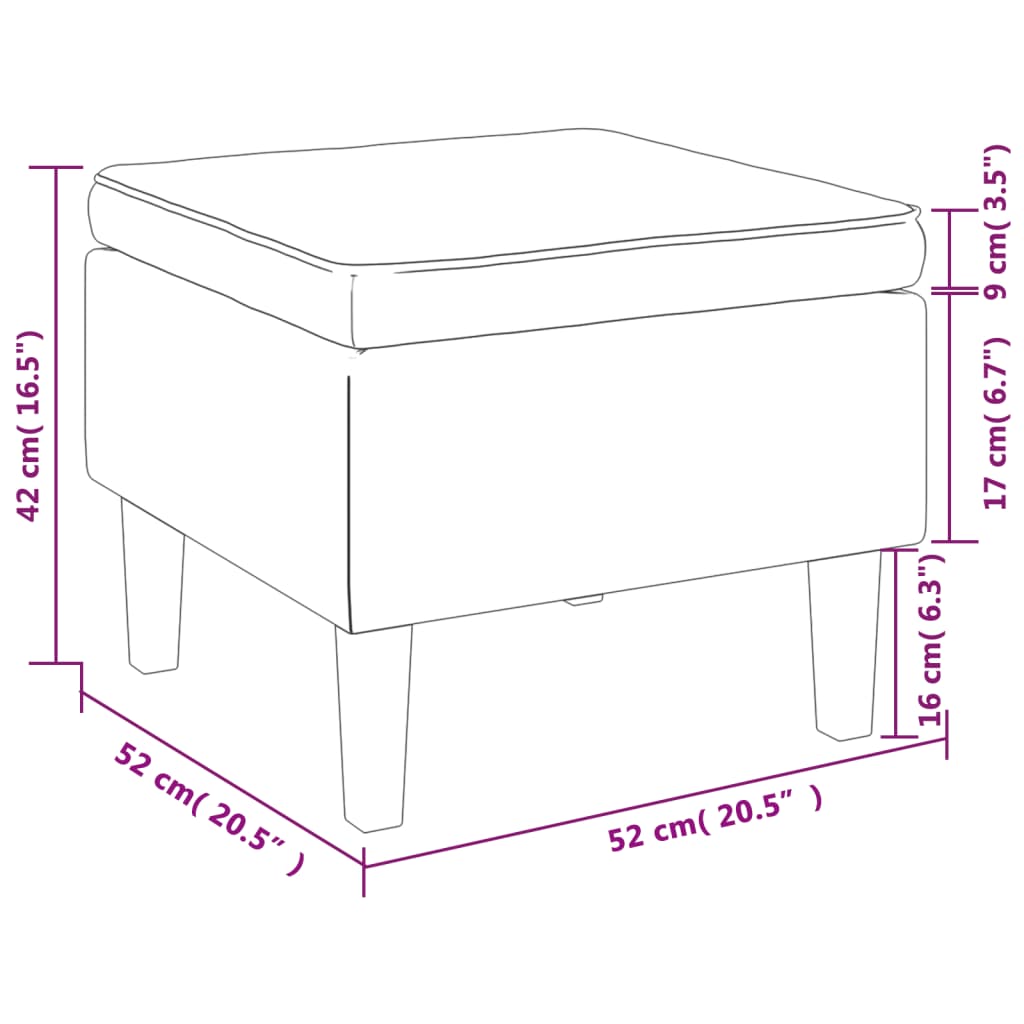 Hocker Hellgrau 52x52x42 cm