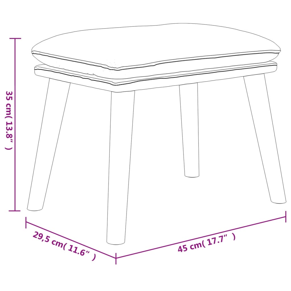 Hocker Cremeweiß 45x29,5x35 cm