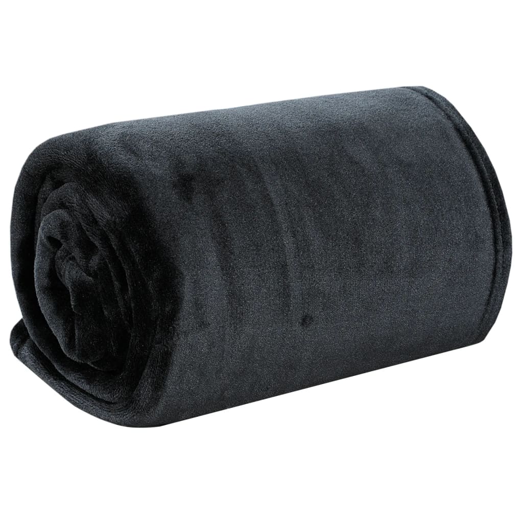 Weiche Schwarze Decke - 100% Polyester, pflegeleicht, warm & dekorativ