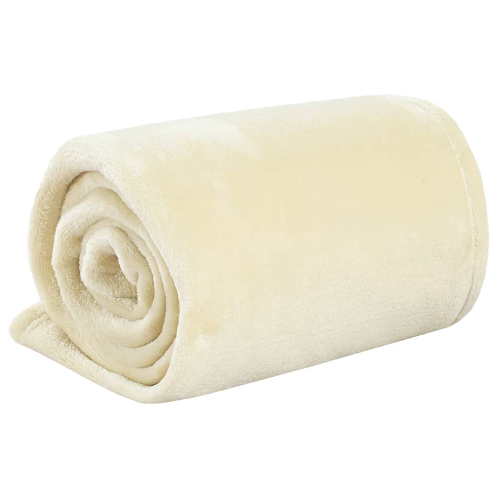 Weiche Creme Decke - 100% Polyester, pflegeleicht, warm & dekorativ