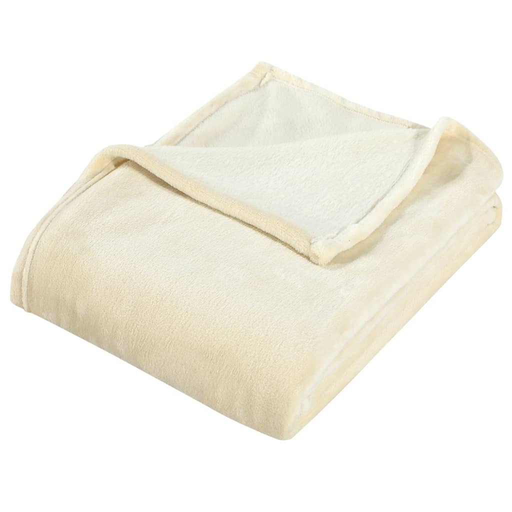 Weiche Creme Decke - 100% Polyester, pflegeleicht, warm & dekorativ