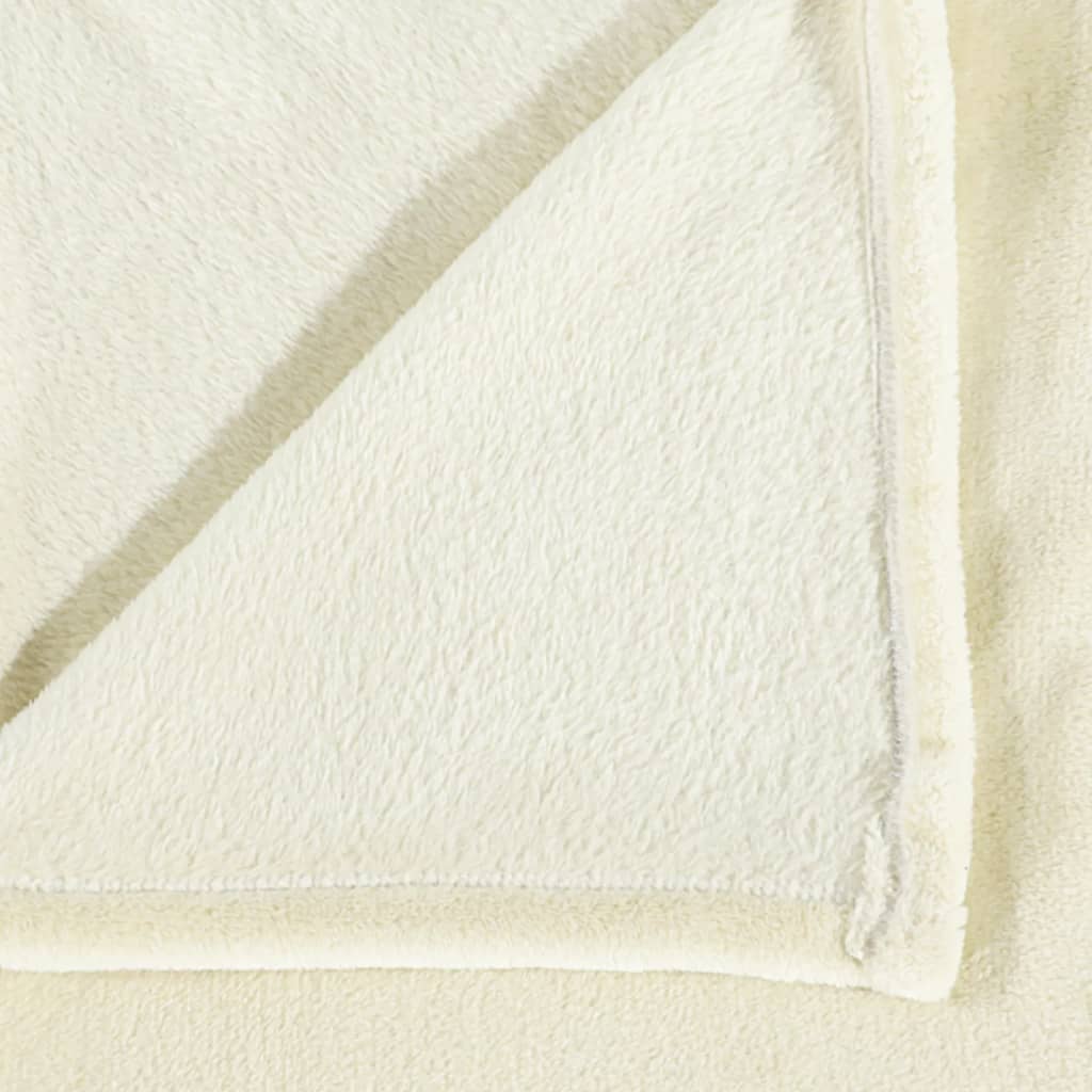 Weiche Creme Decke - 100% Polyester, pflegeleicht, warm & dekorativ