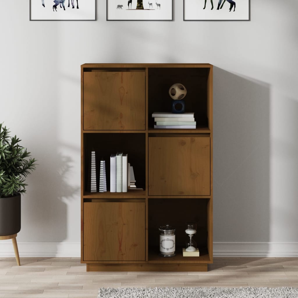 Highboard 74x35x117 cm Massives Kiefernholz