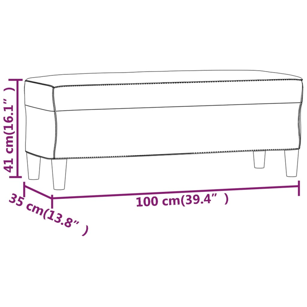 Sitzbank Creme 100x35x41 cm