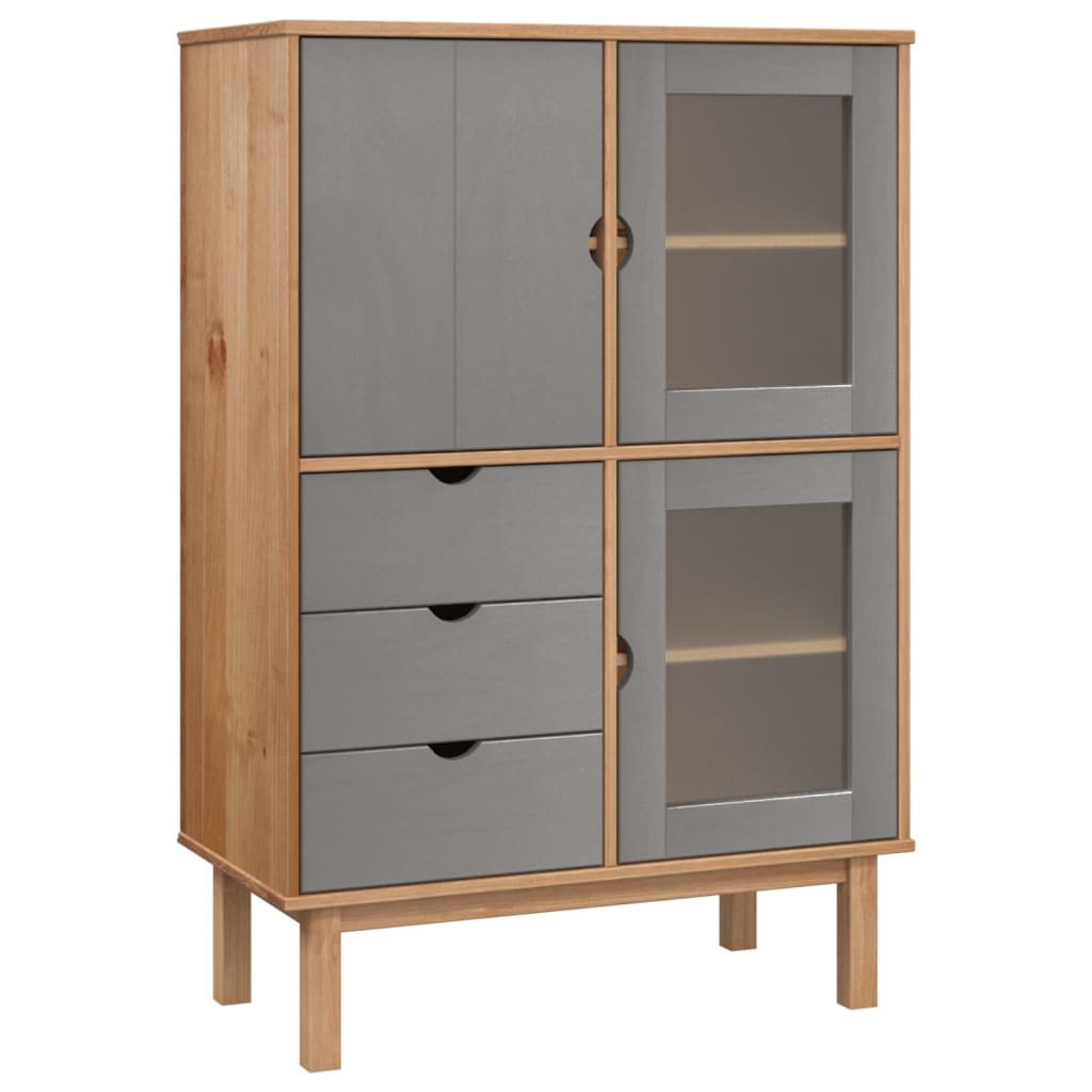 Highboard 85x43x125 cm Massives Kiefernholz