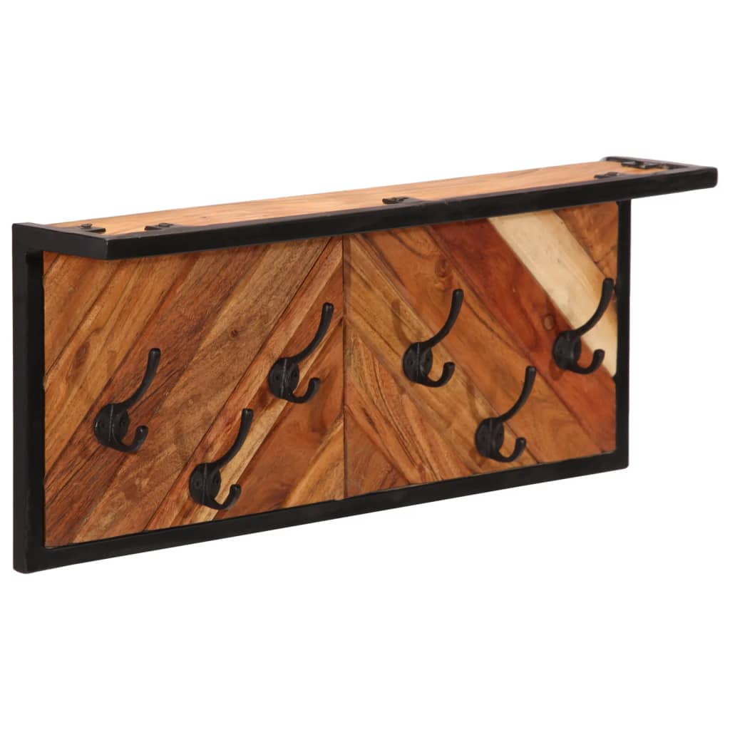 Wandgarderobe mit 6 Haken Akazienholz