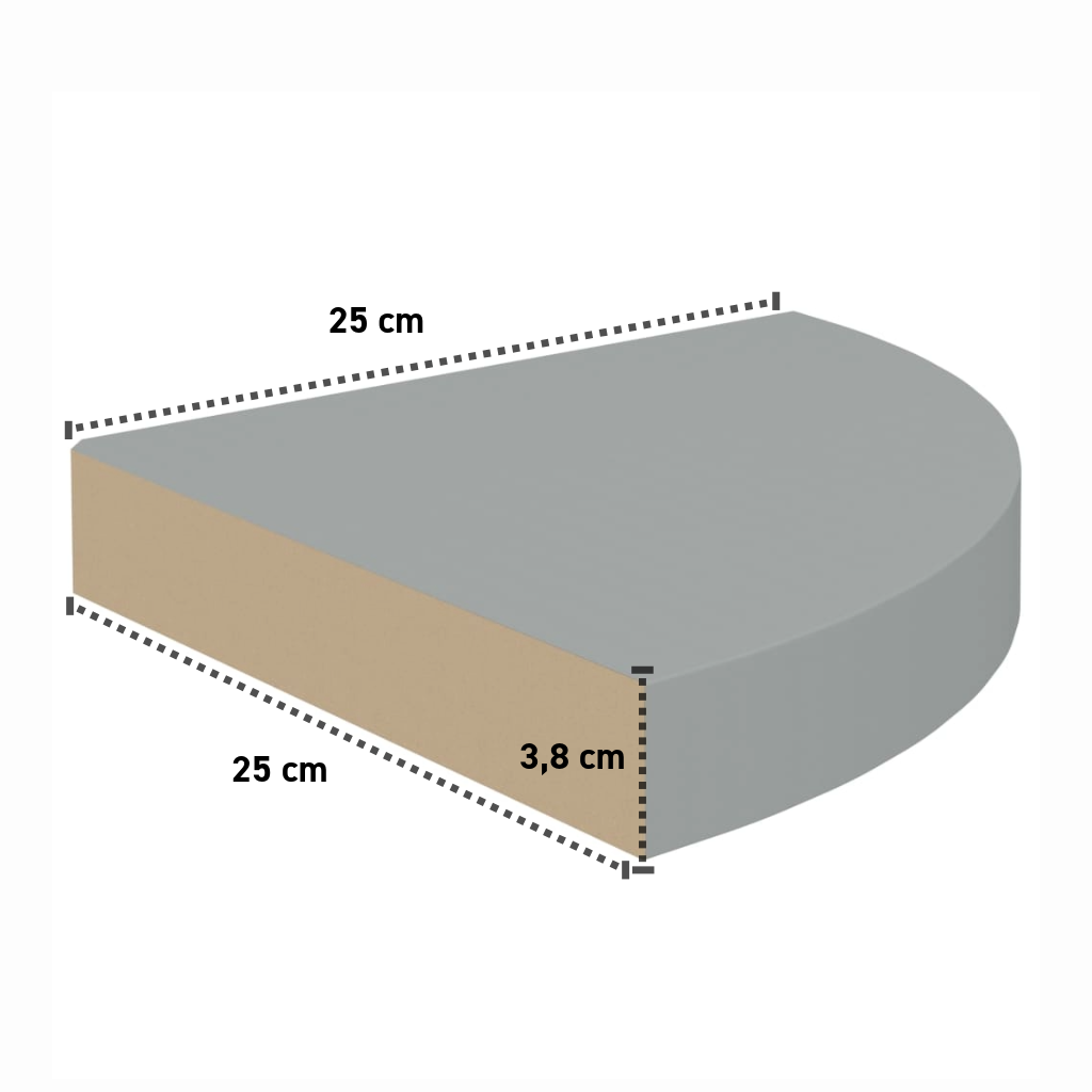 Eck-Wandregal 25x25x3,8 cm