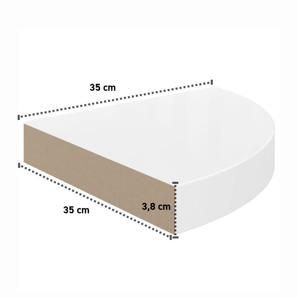 Eck-Wandregal 35x35x3,8 cm