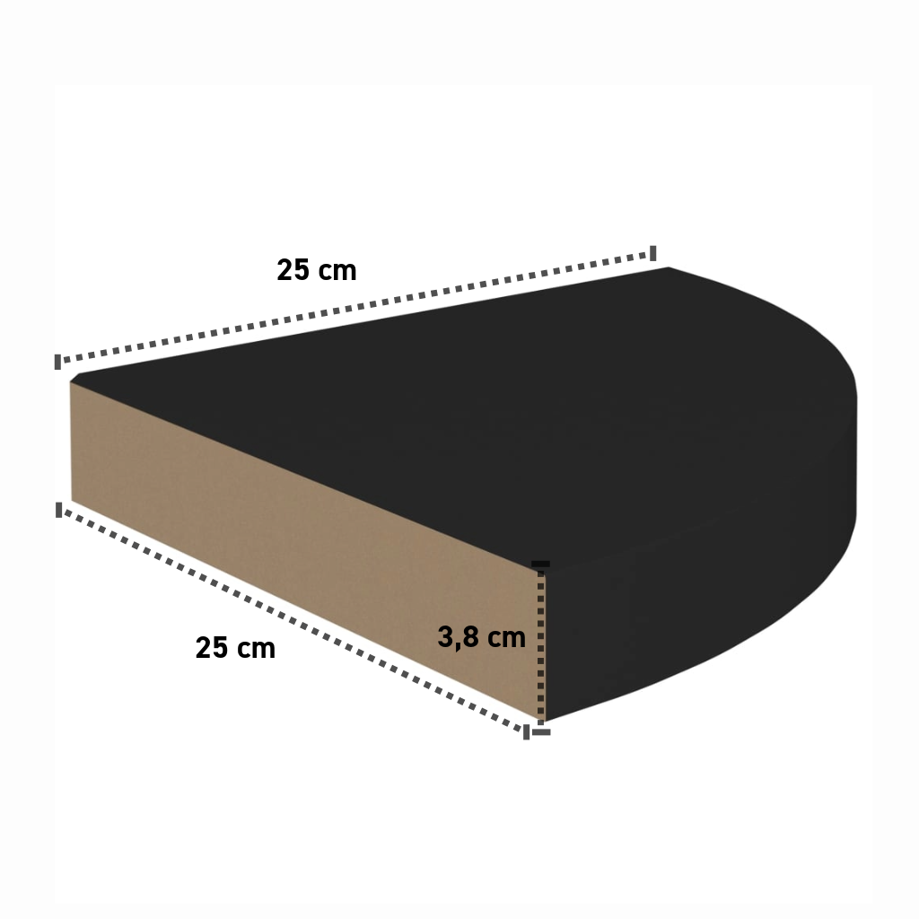 Eck-Wandregal 25x25x3,8 cm