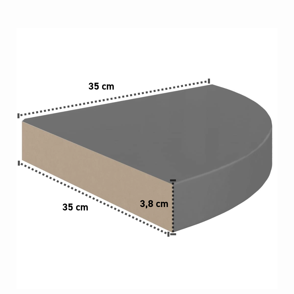 Eck-Wandregal 35x35x3,8 cm