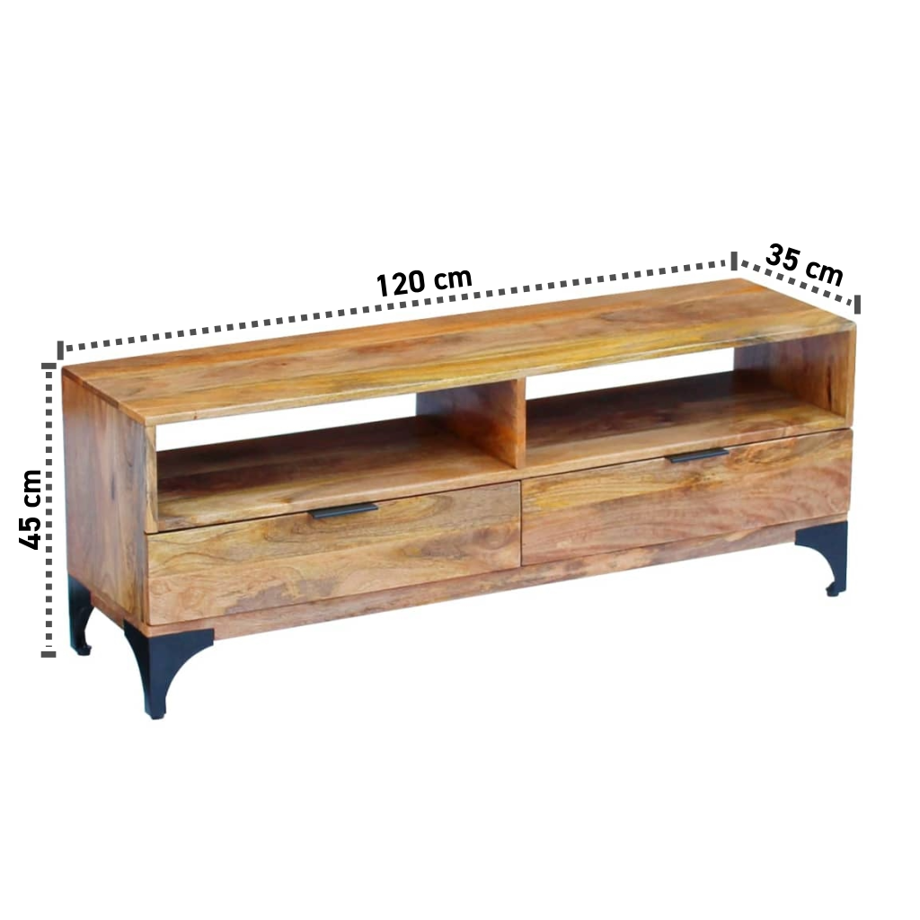 Lowboard 120x35x45 cm Massives Mangoholz