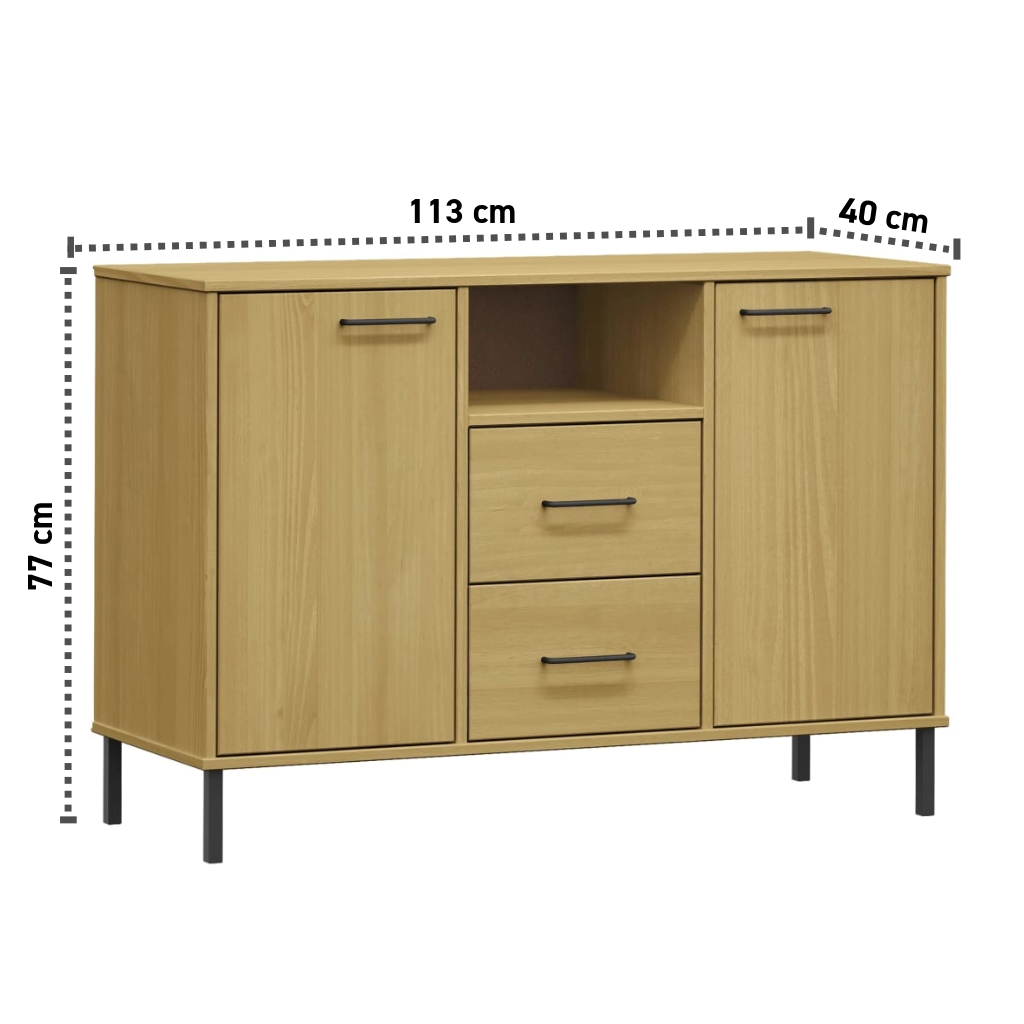 Sideboard 113x40x77 cm Massives Kiefernholz