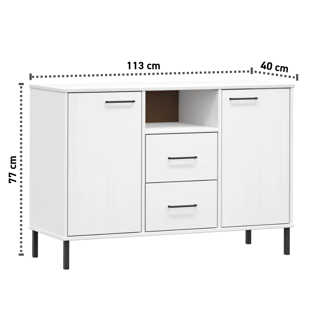 Sideboard 113x40x77 cm Massives Kiefernholz