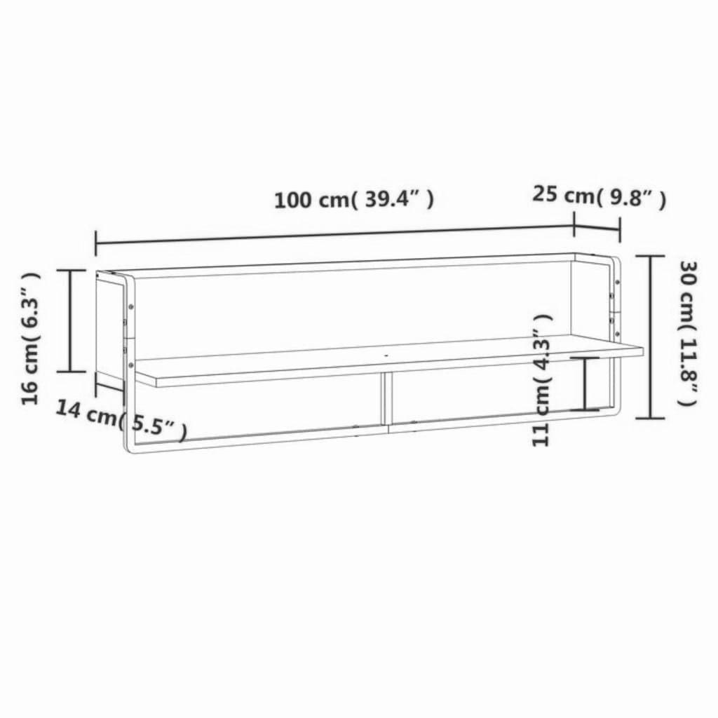 Wandregal 30-100 cm