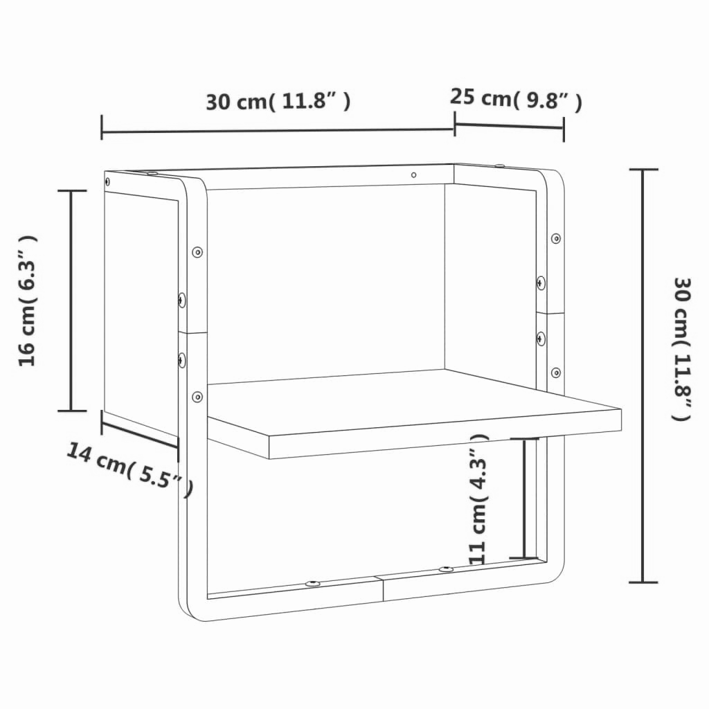 Wandregal 30-100 cm