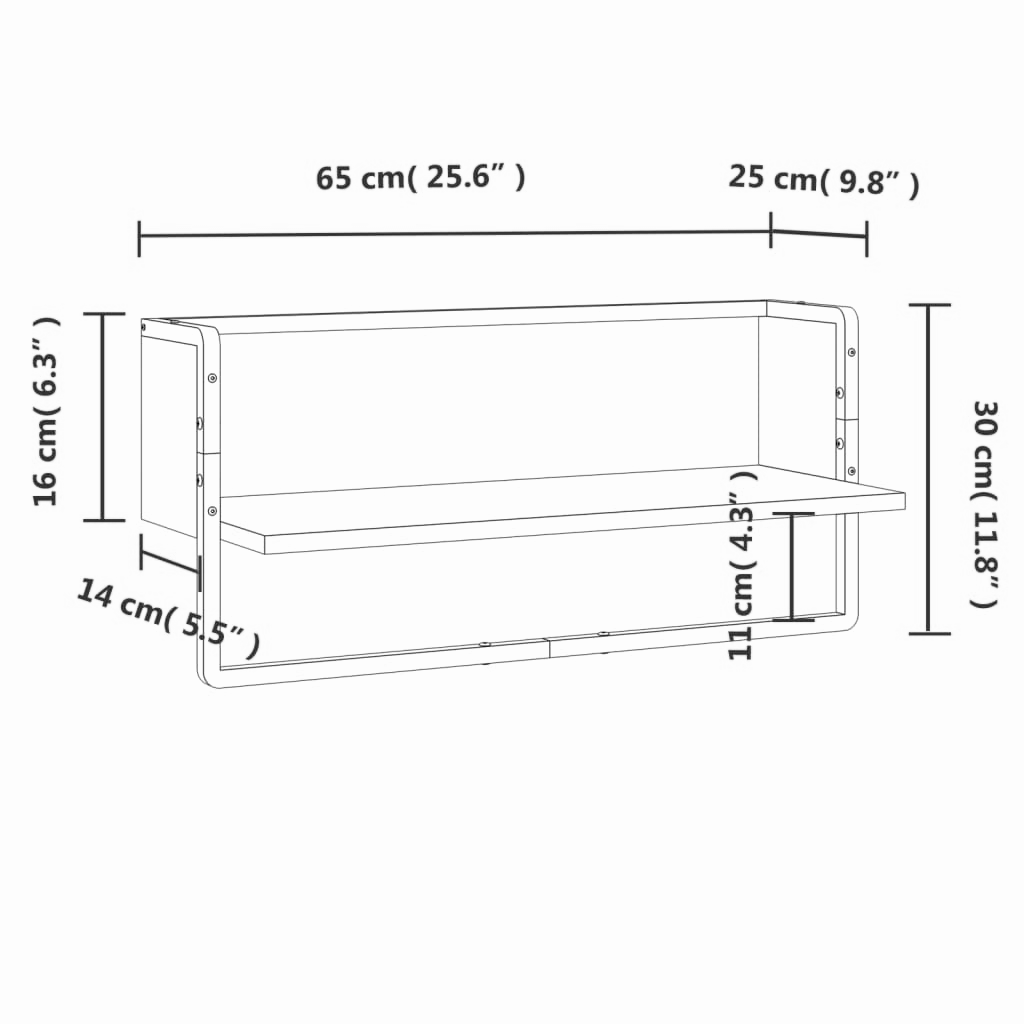 Wandregal 30-100 cm