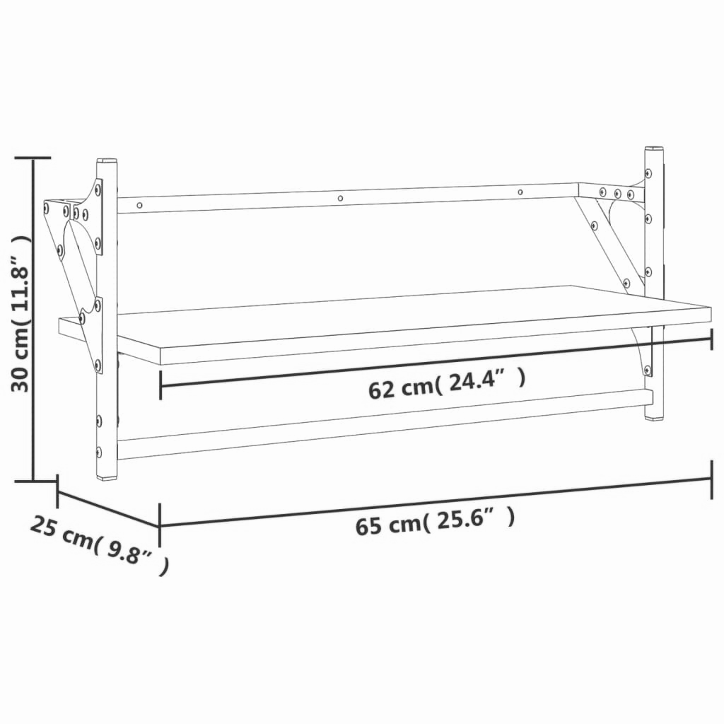 2er-Set Wandregal 30-100 cm