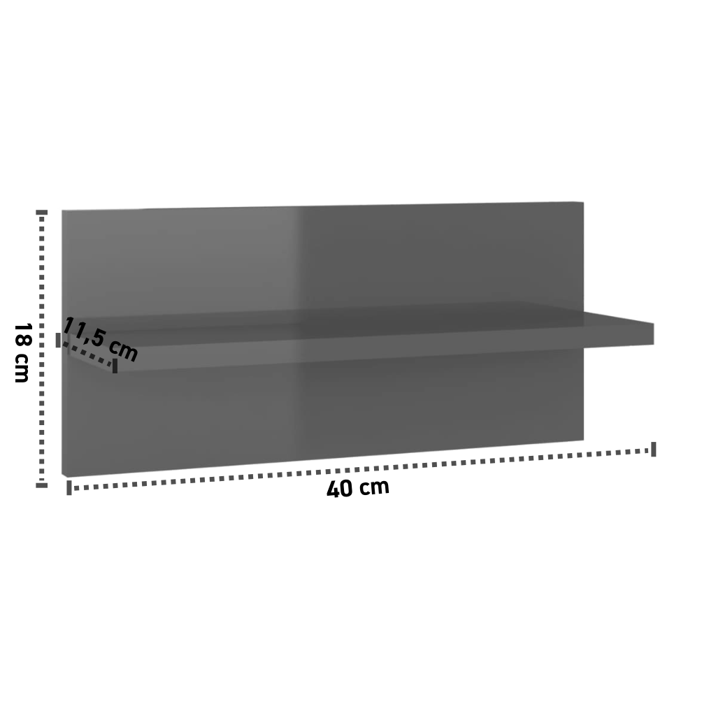 2er-Set Wandregale 40x11,5x18 cm