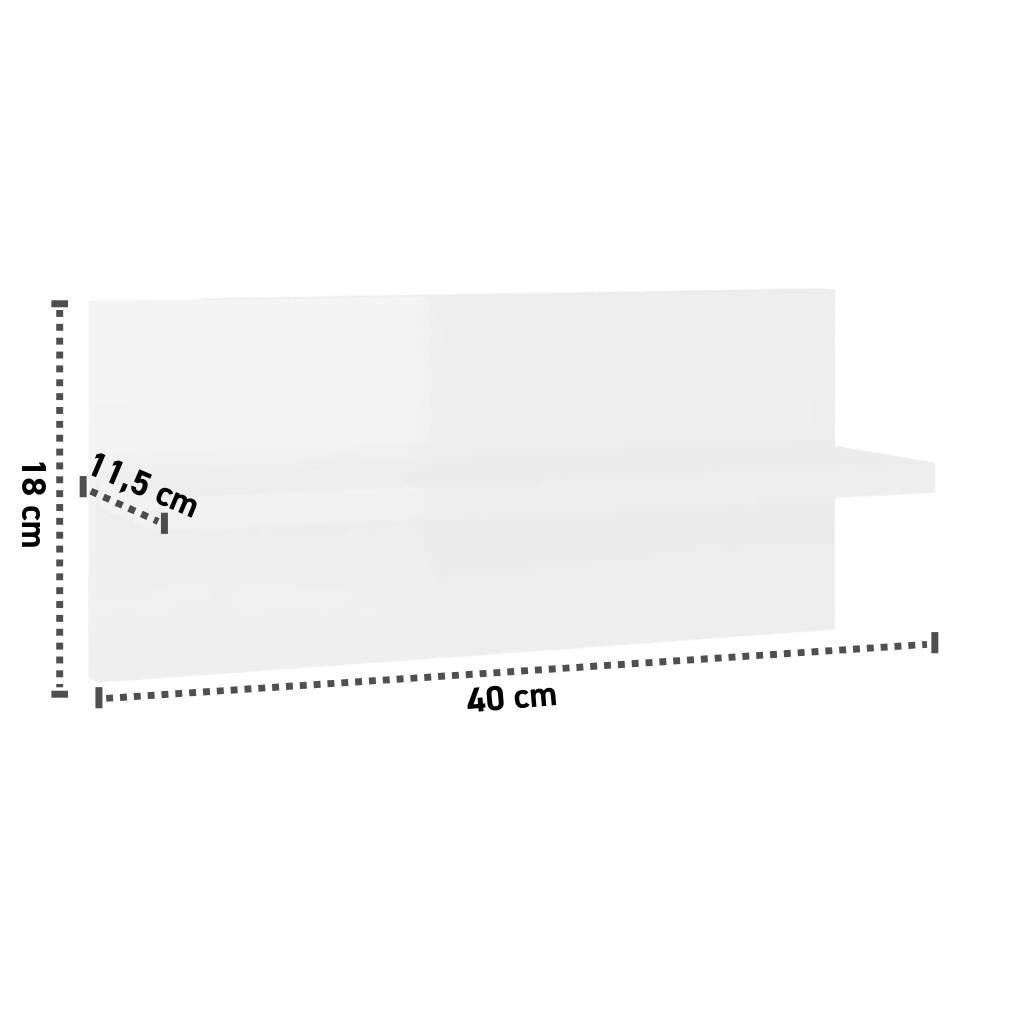 2er-Set Wandregale 40x11,5x18 cm