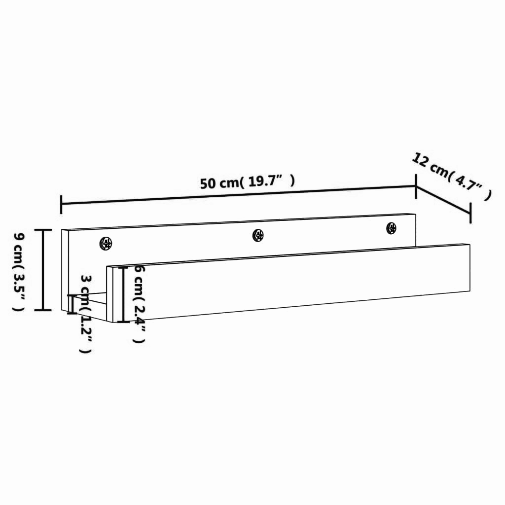 2er-Set Wandregale 50-110 cm