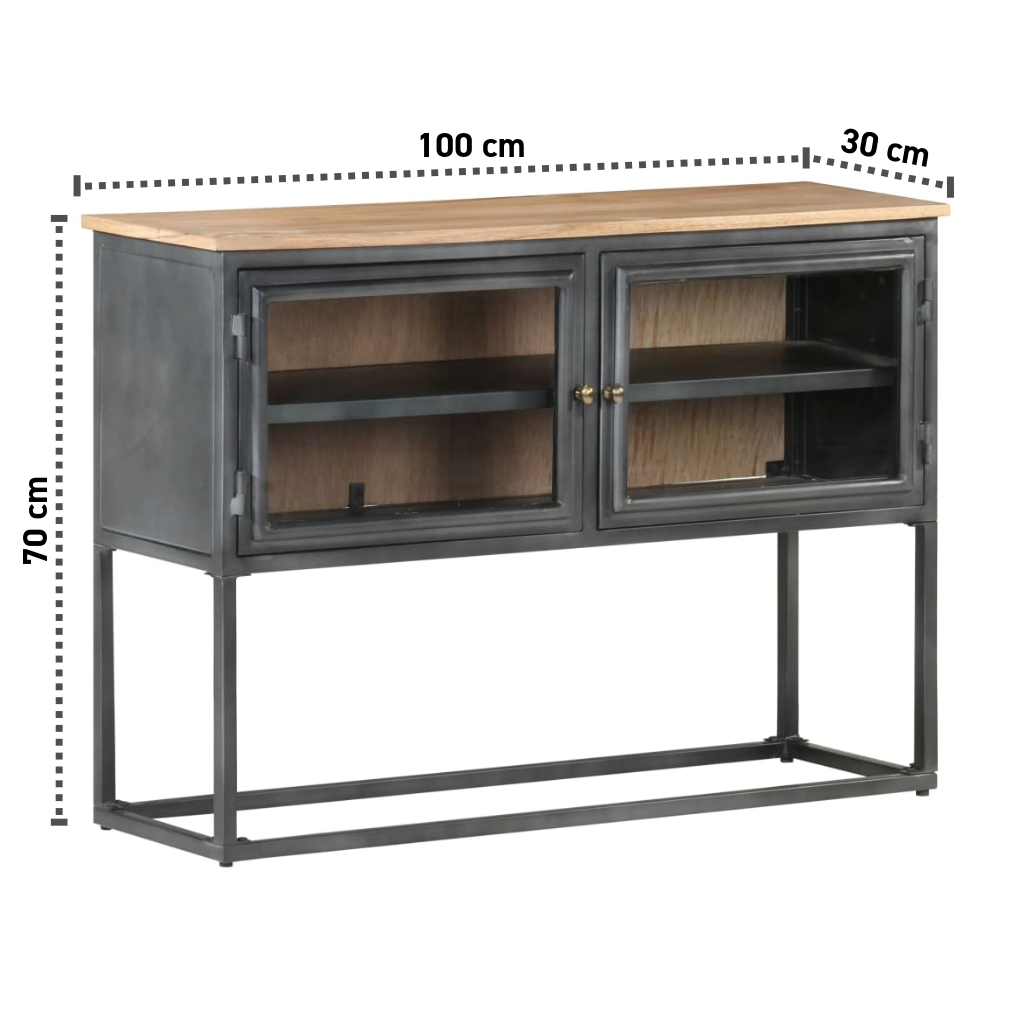 Sideboard 100x30x70 cm Massives Akazienholz