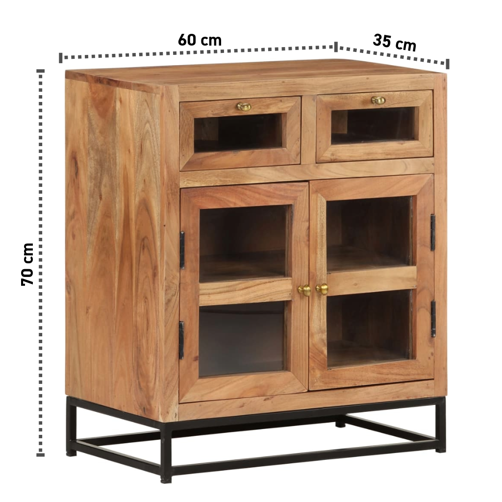 Sideboard 60x35x70 cm Massives Akazienholz