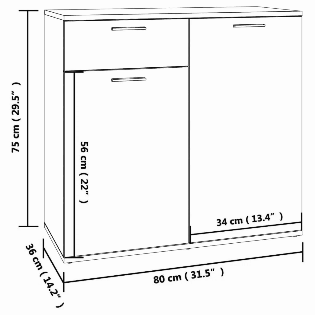 Sideboard 80x36x75 cm