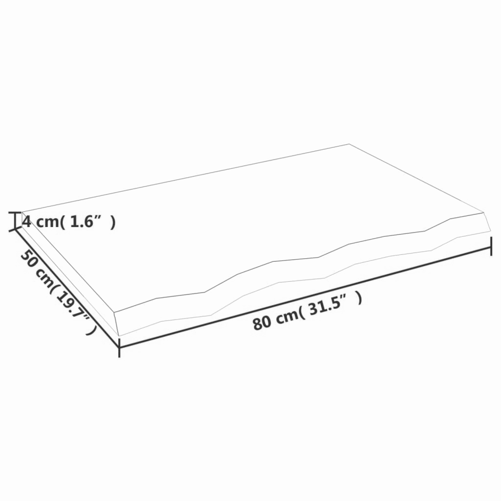 Wandregal 40-120 cm Eichenholz