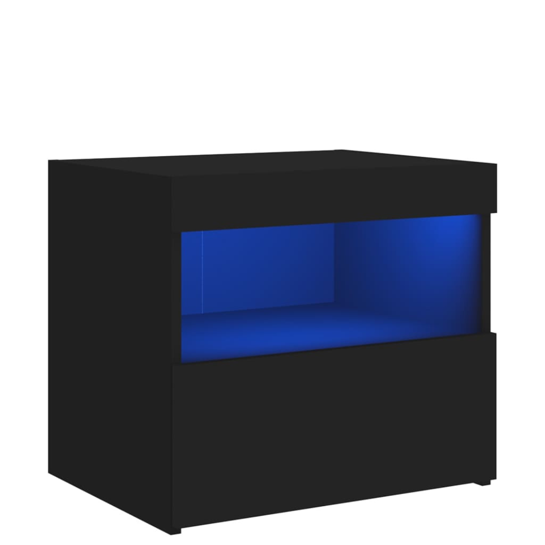 Nachttisch mit LED-Leuchten 50x40x45 cm