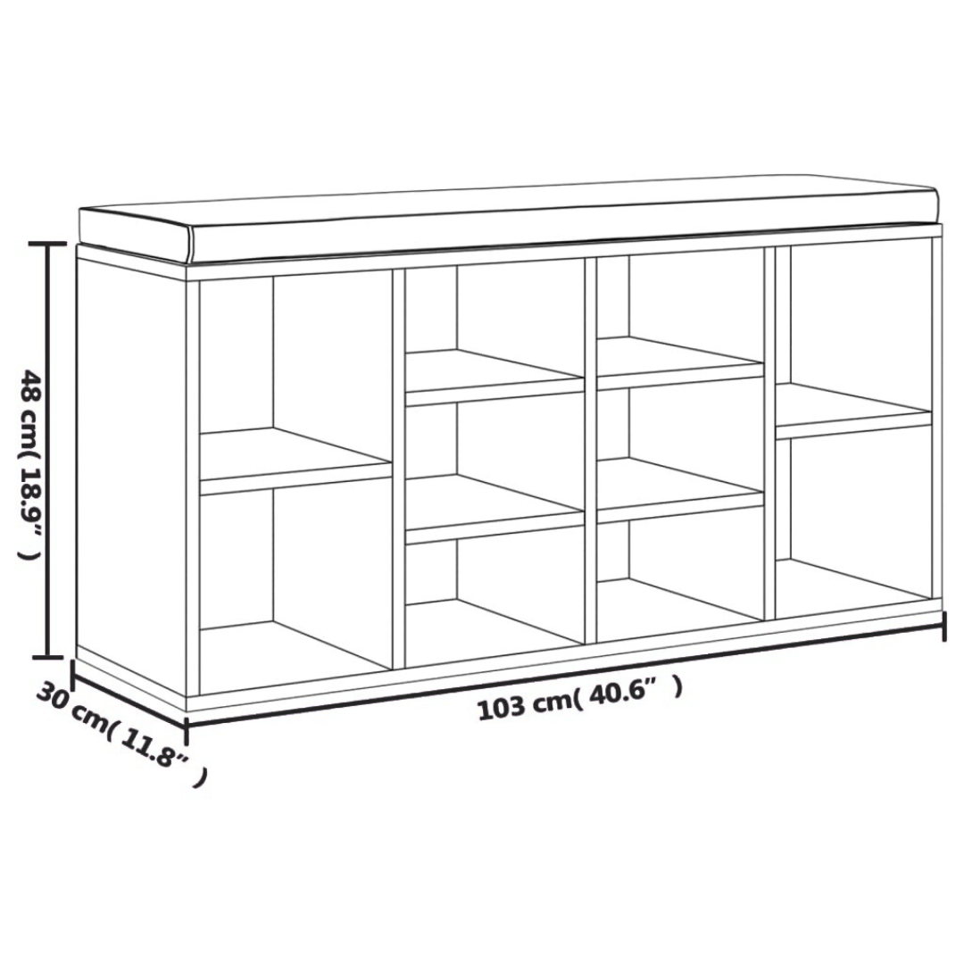 Schuhbank 103x30x48 cm mit Sitzkissen