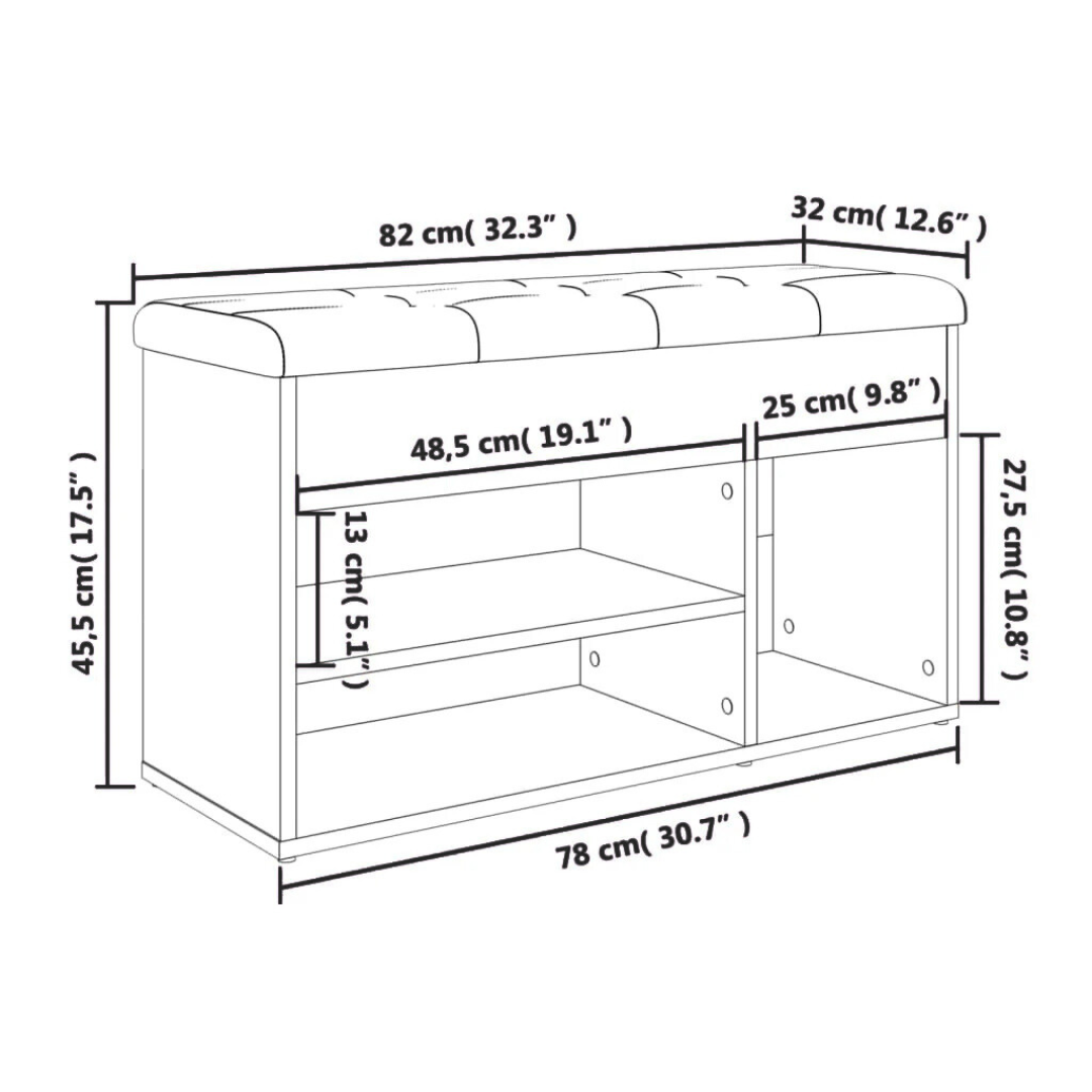 Schuhbank 82x32x45,5 cm