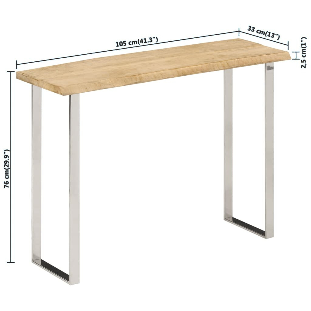 Konsolentisch mit Baumkante 105x33x76 cm Mangoholz