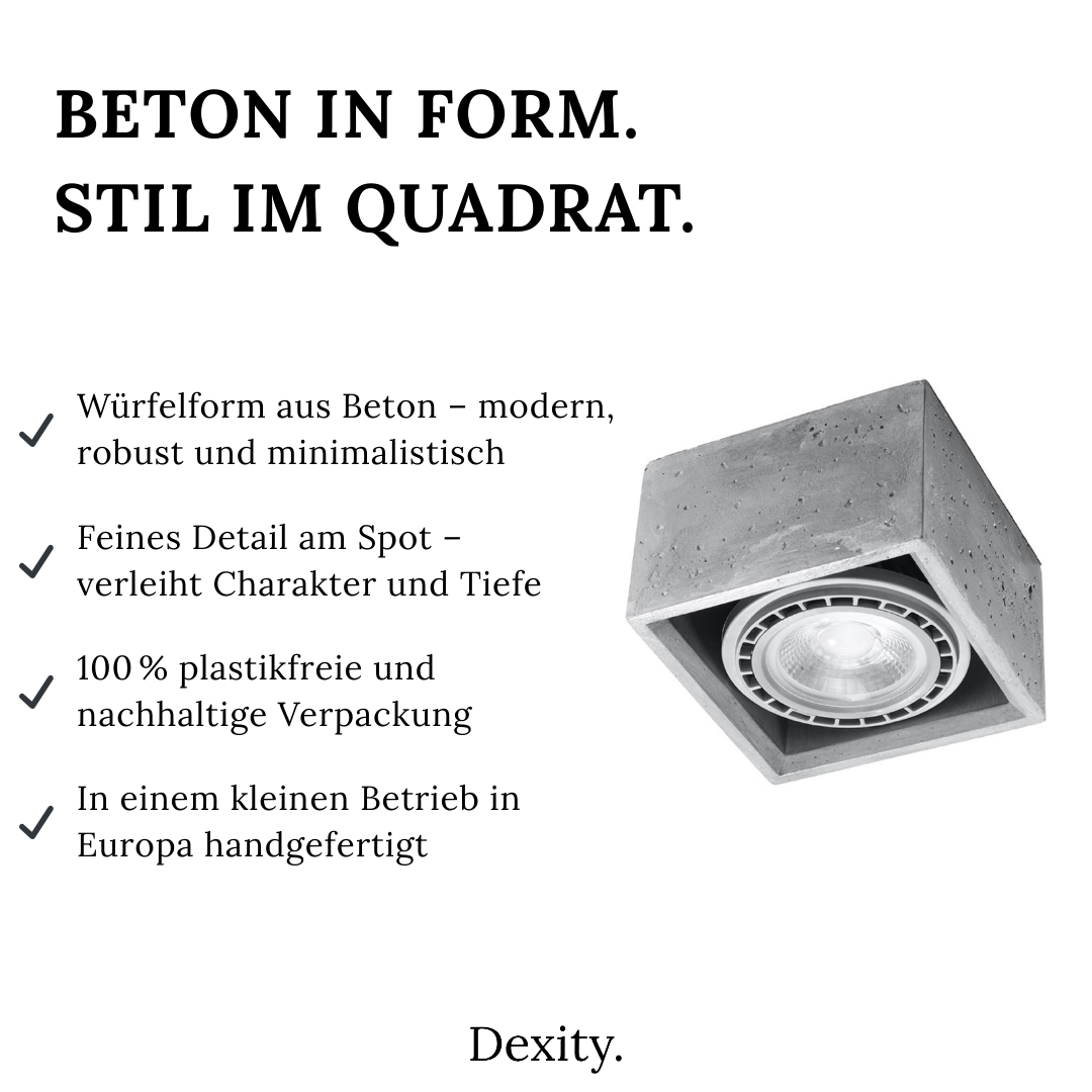Beton-Deckenleuchte "Quatro 1"