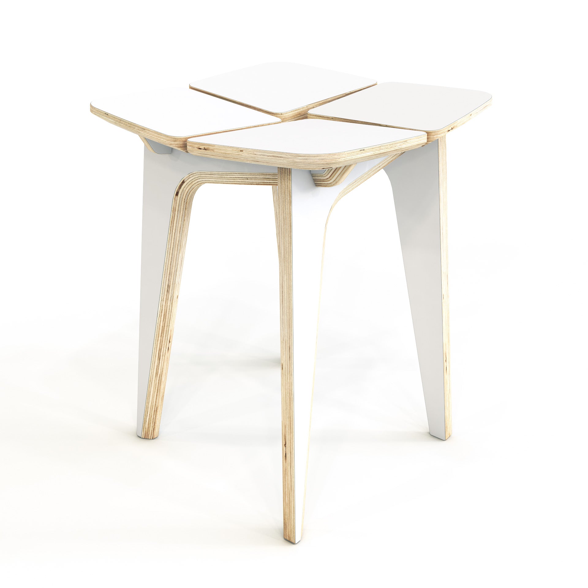 Woodpecker Wooden Stool - White