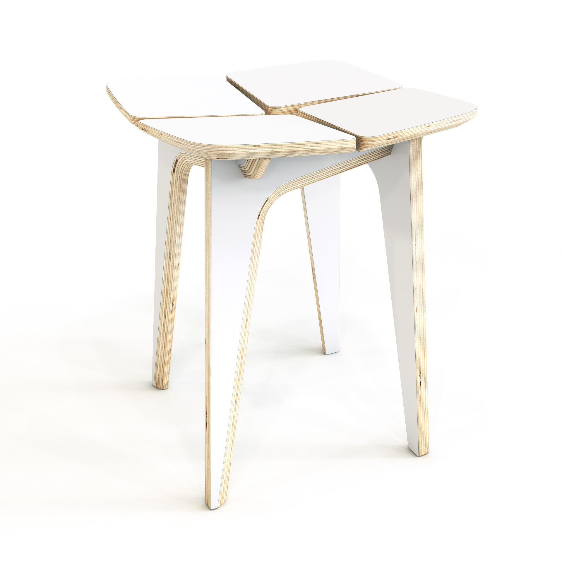 Woodpecker Wooden Stool - White