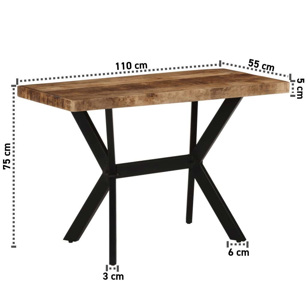 Esstisch 110x55x75 cm Massives Mangoholz