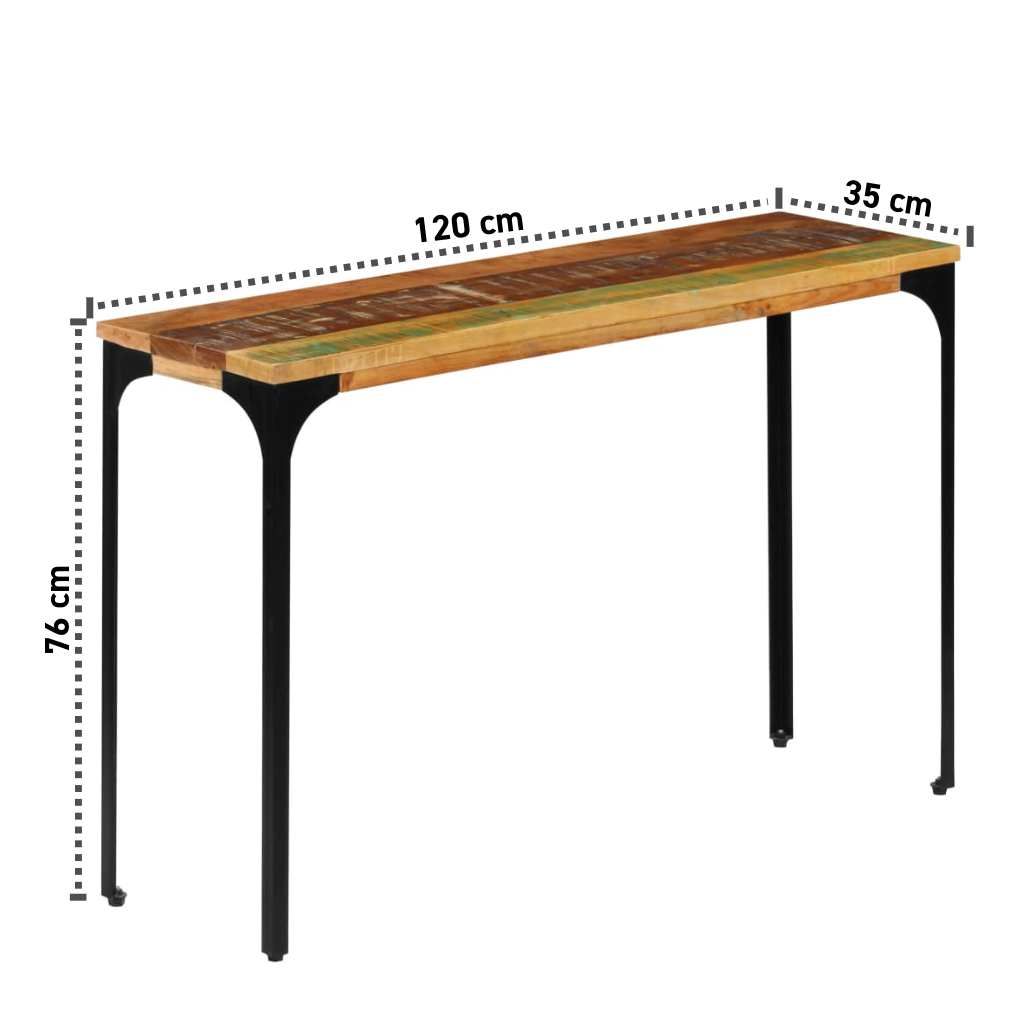 Recycelter Konsolentisch 120x35x76 cm