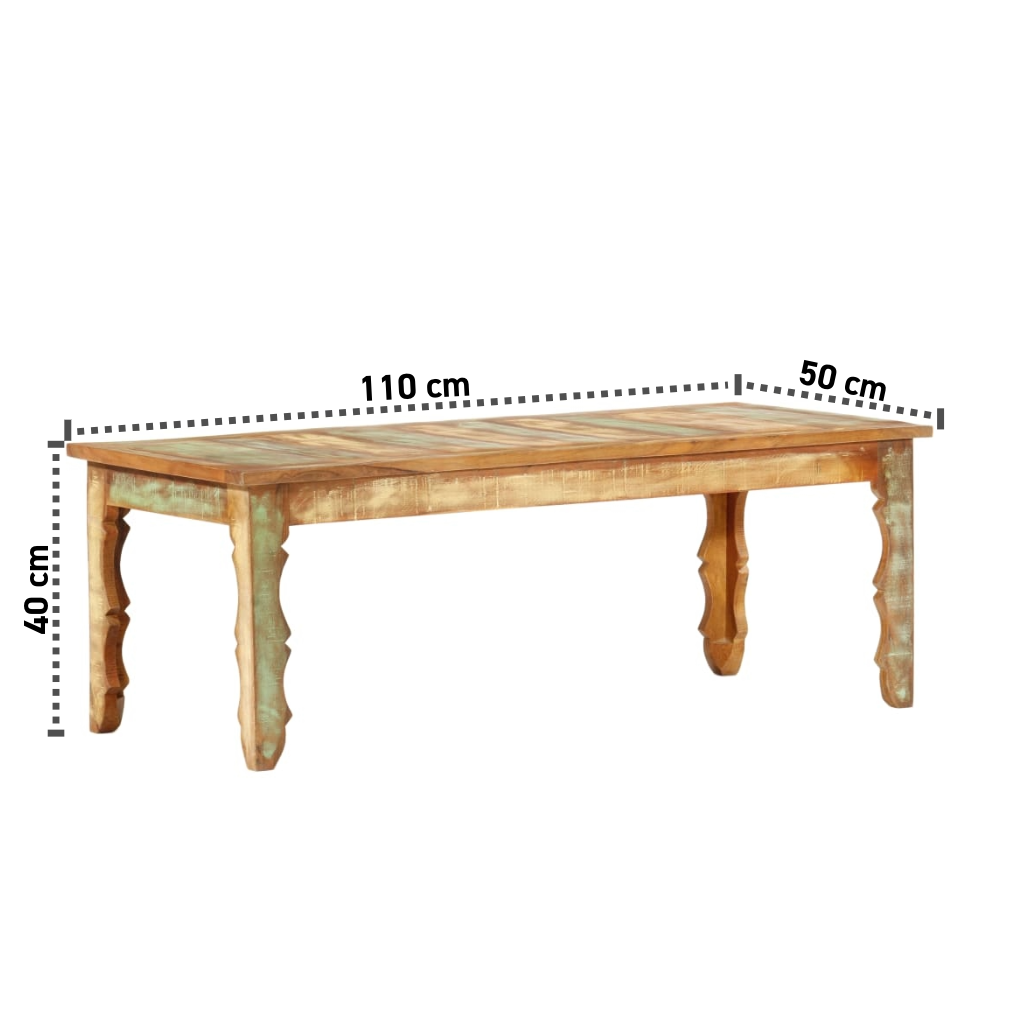 Recycelter Couchtisch 110x50x40 cm