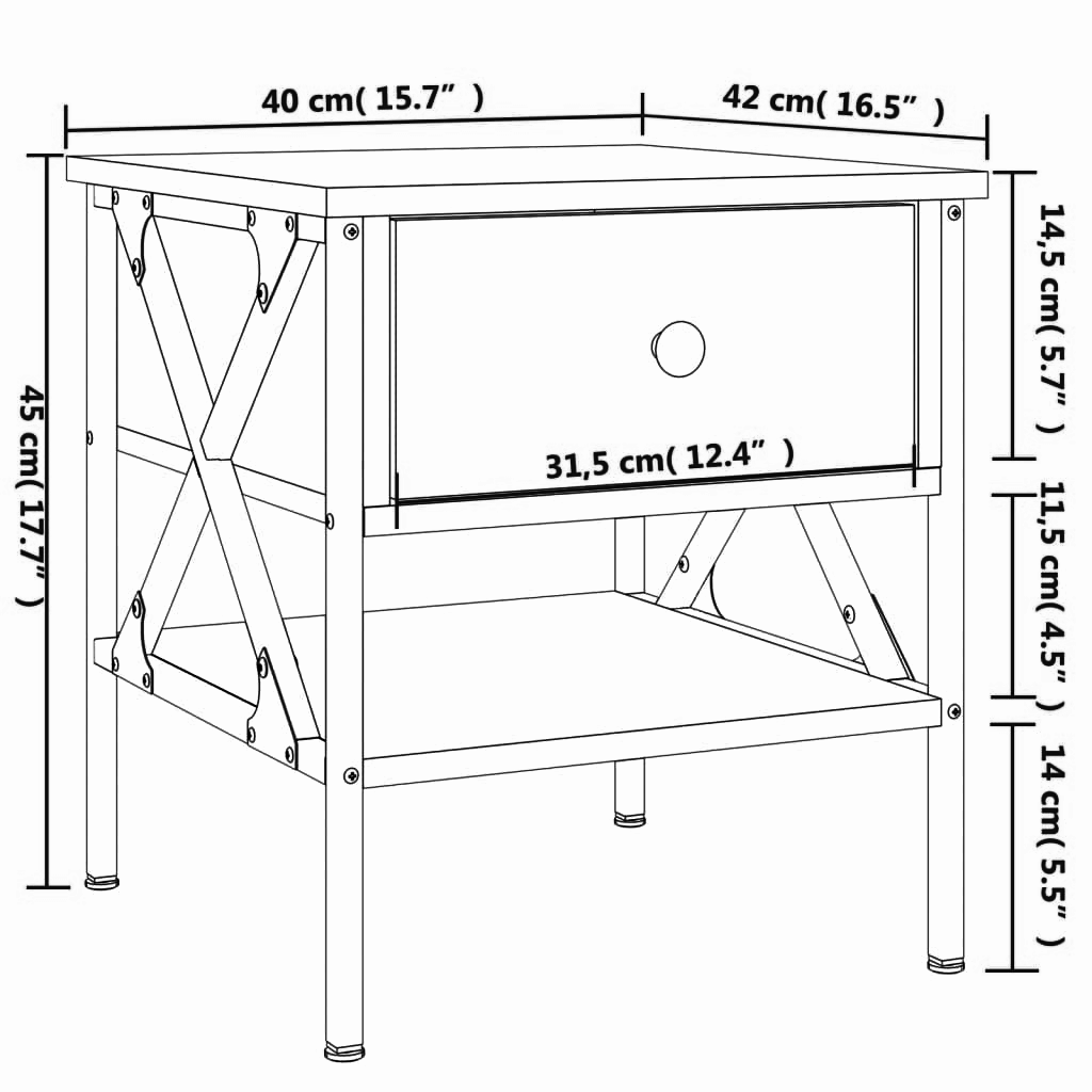 Nachttisch 40x42x45 cm