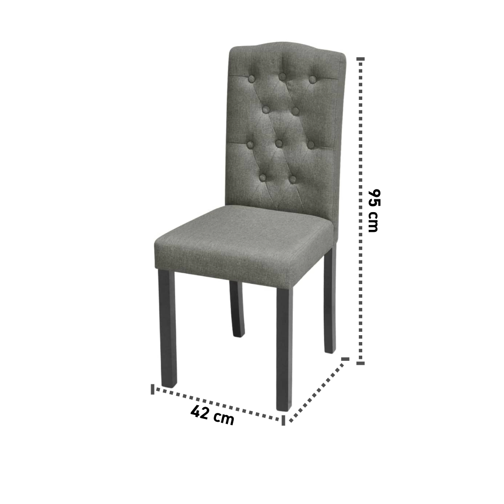 2er-Set Esszimmerstuhl Grau 42 cm