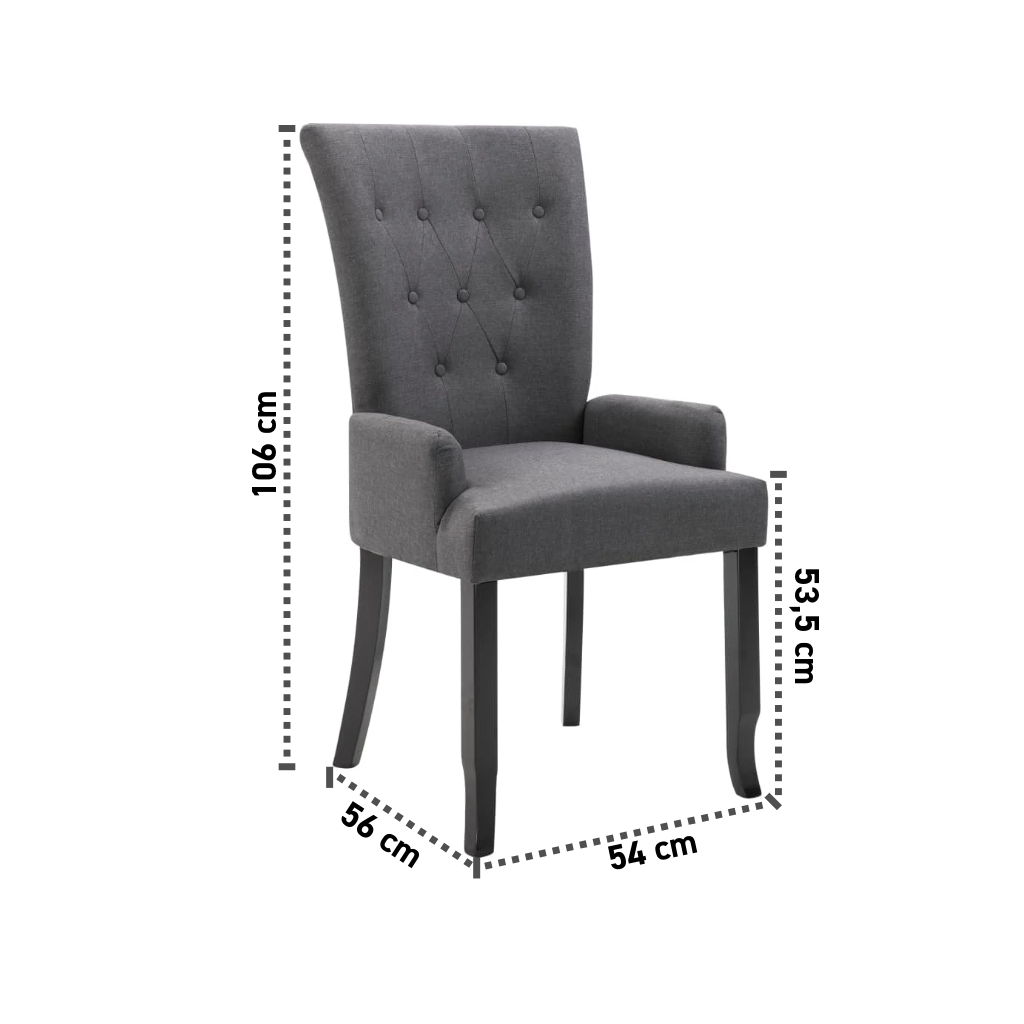Esszimmerstuhl Dunkelgrau 54 cm