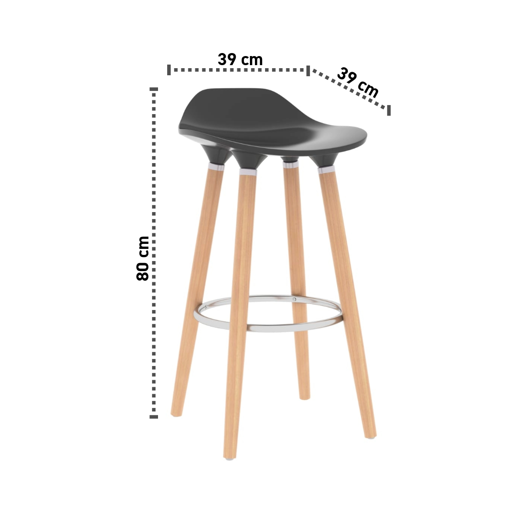 2er-Set Barhocker 39x39x80 cm