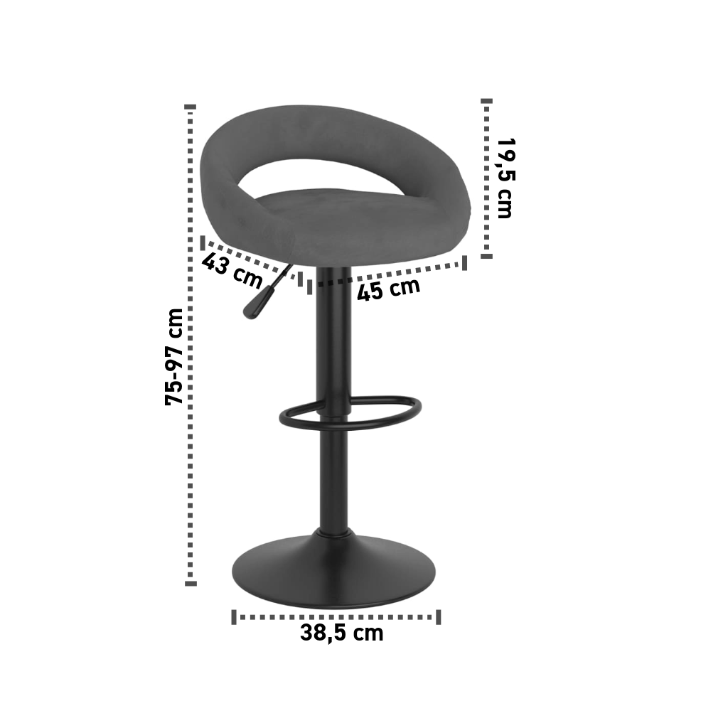 2er-Set Barhocker 45 cm