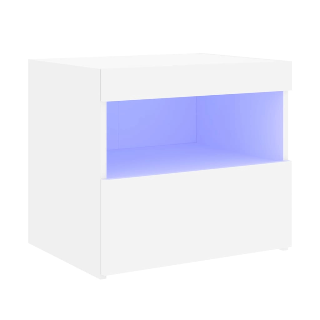 Nachttisch mit LED-Leuchten 50x40x45 cm