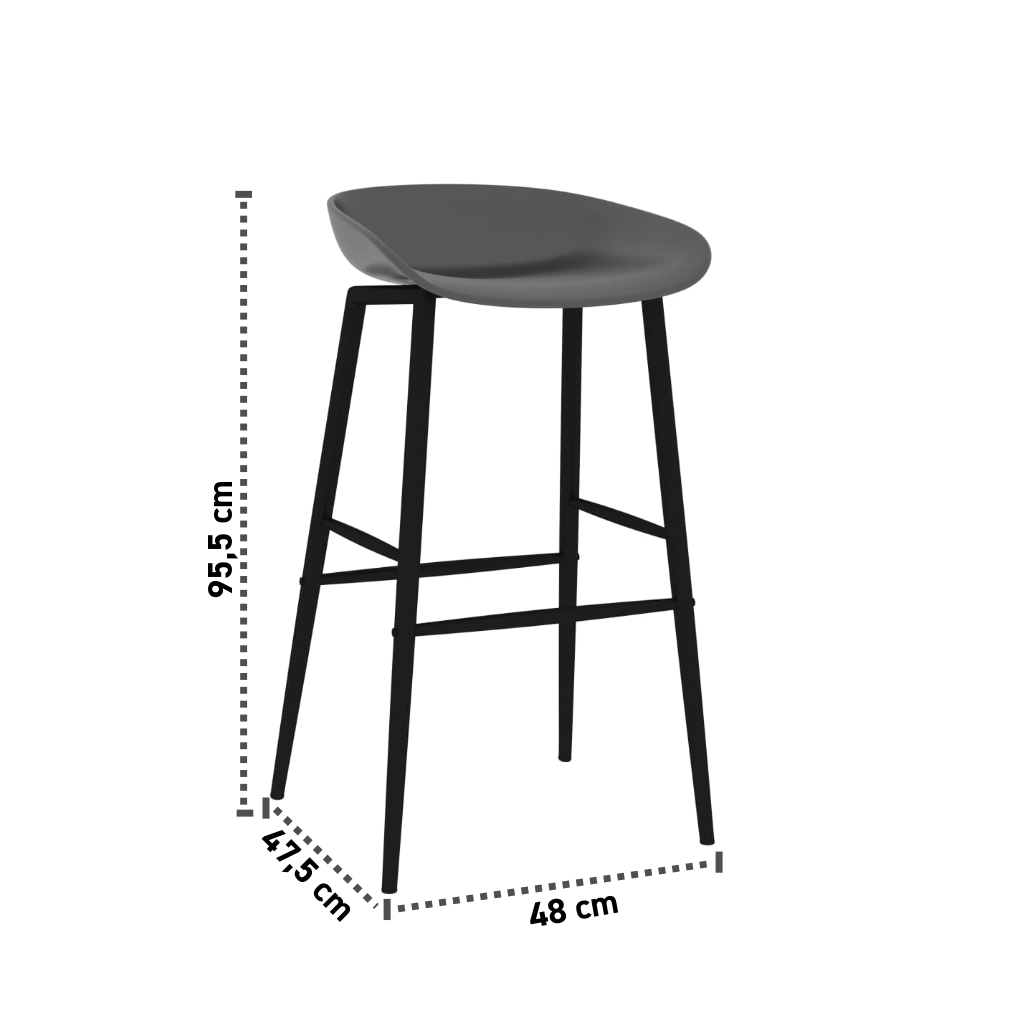 2er-Set Barhocker 48 cm