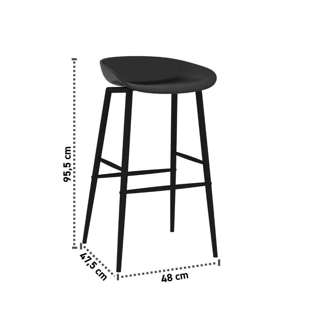 2er-Set Barhocker 48 cm