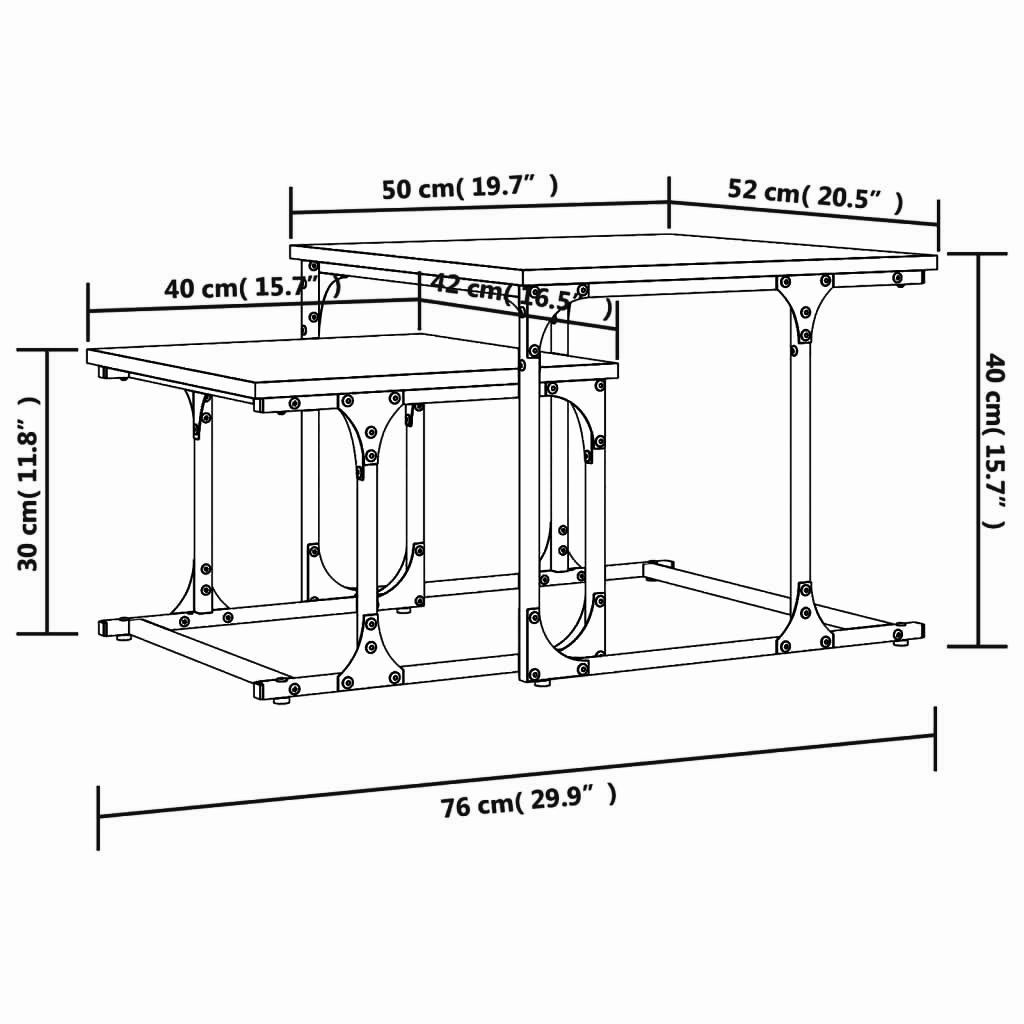 2-tlg. Couchtisch-Set